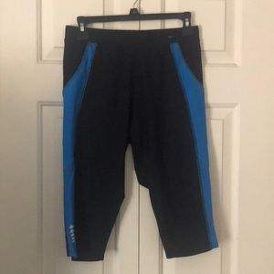 Nike navy & aqua workout / bike capris (size S)